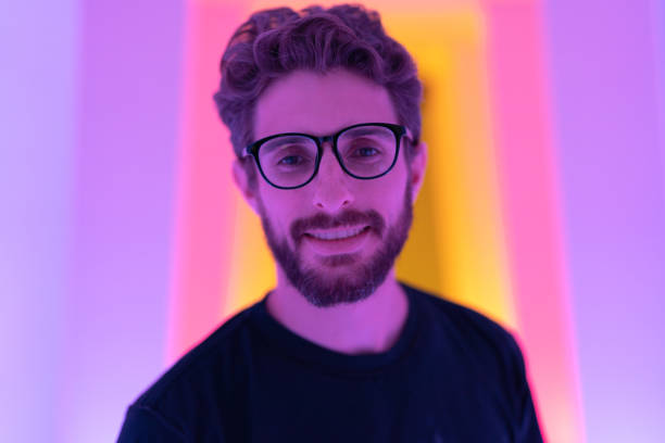 istock Portrait of a Handsome Man at Colored Tunnel 1010182726