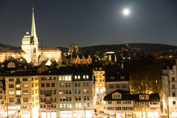 istock Zurich Switzerland by night with city lights 1010190956