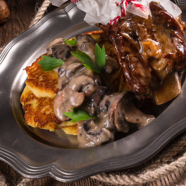 istock Grilled ribs with potato pancakes 1010201340