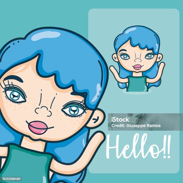Girl Saying Hello Cartoon Stock Illustration - Download Image Now - Arts  Culture and Entertainment, Cartoon, Cheerful - iStock