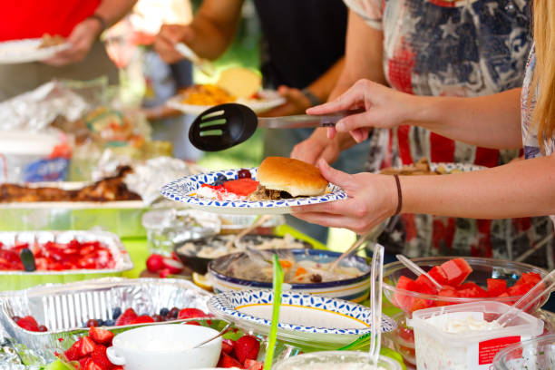 istock People at a summer potluck event 1010222486