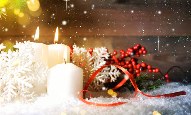 istock Candels With Christmas Decoration 1010226796