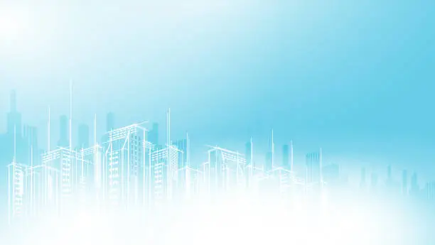 Vector illustration of Modern vector city scape sky scraper background.