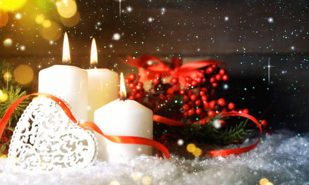 istock Candels With Christmas Decoration 1010227364