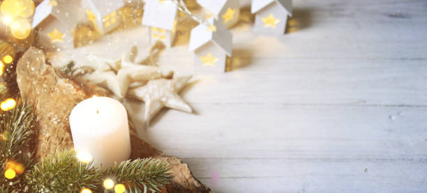 istock Cosy and soft winter background, knitted sweater and lights 1010237118