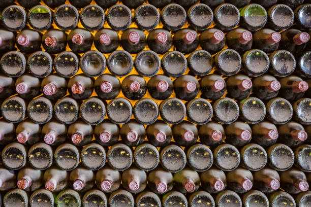 istock Wine bottles in a wine cellar 1010244288