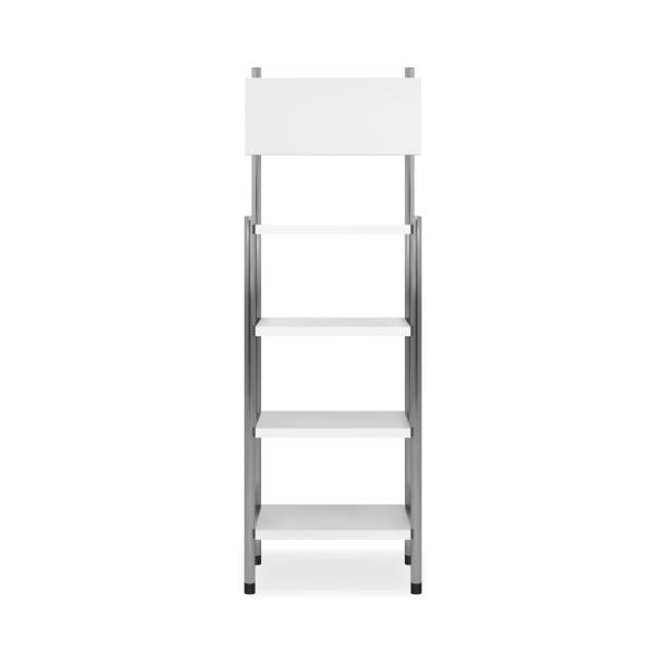 istock Promotion shelving mockup. Isolated vector retail product stand with shelf. 1010247286