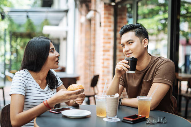 istock Multi ethnic couple in the restaurant 1010249556