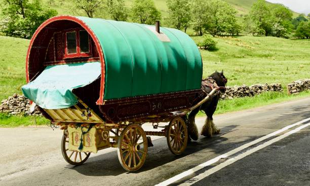 Gypsy Caravan Gypsy Wagon irish travellers photos stock pictures, royalty-free photos & images
