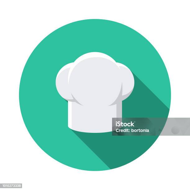 Chefs Hat Flat Design France Icon Stock Illustration - Download Image Now - Chef's Hat, Cooking, Icon Symbol