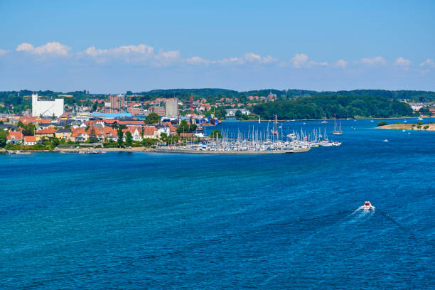 Coastline Helsingor Denmark next to the castle Kronburg
