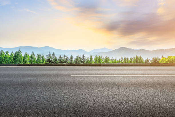 istock Asphalt road and forest with mountains scenery 1010311336