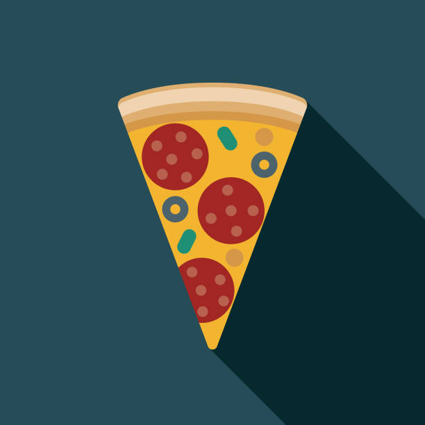 pizza düz tasarım i̇talya simgesi - i̇talyanca illüstrasyonlar stock illustrations