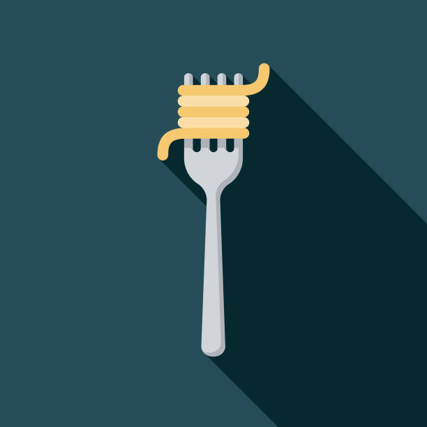 ilustraciones, imágenes clip art, dibujos animados e iconos de stock de pasta diseño plano italia icono - empty fork