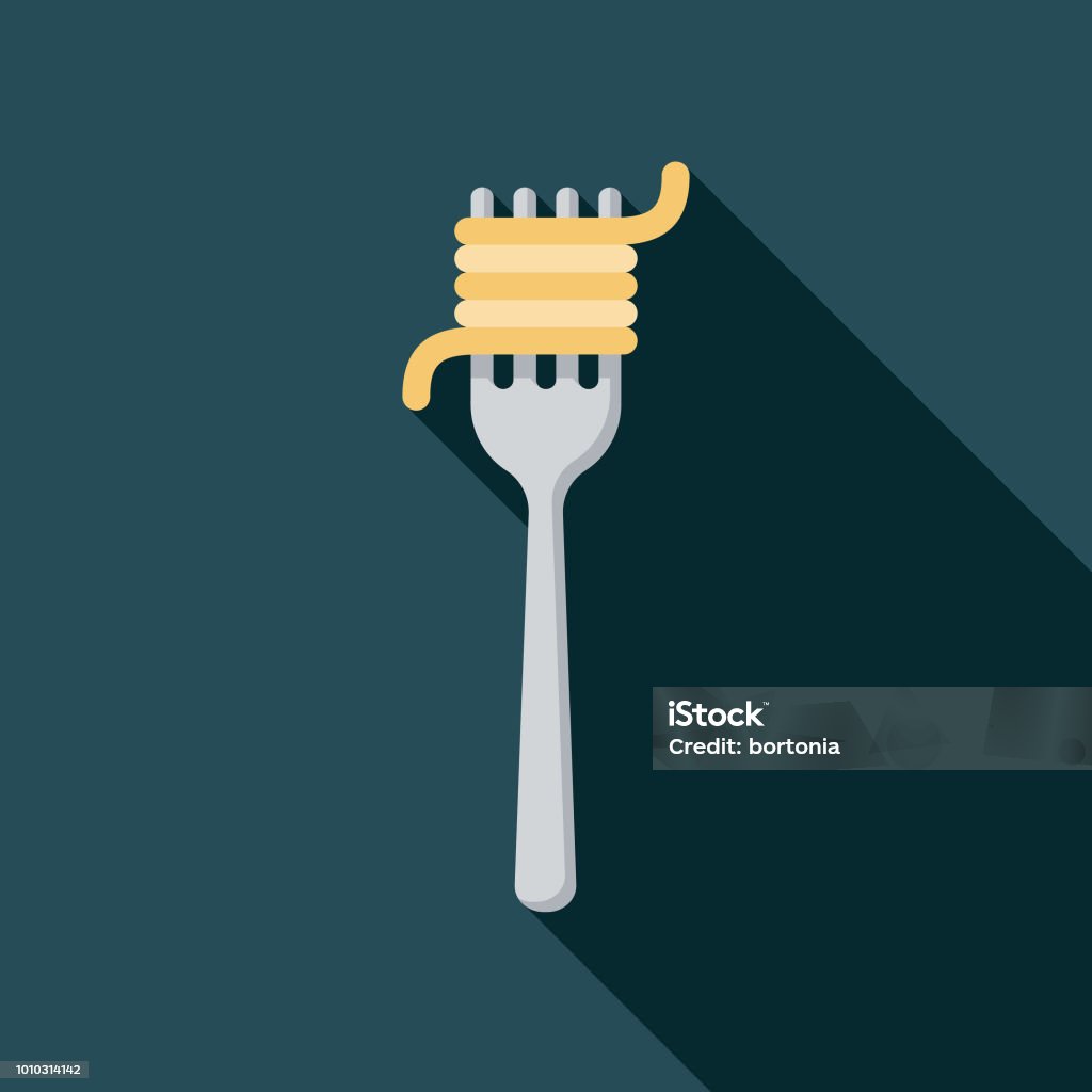 Pasta Flat Design Italy Icon A flat design France themed icon with a long side shadow. Color swatches are global so it’s easy to edit and change the colors. Pasta stock vector