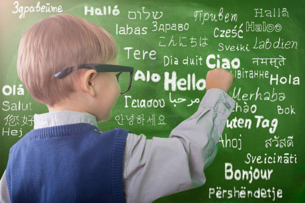 back to school - multilingual imagens e fotografias de stock