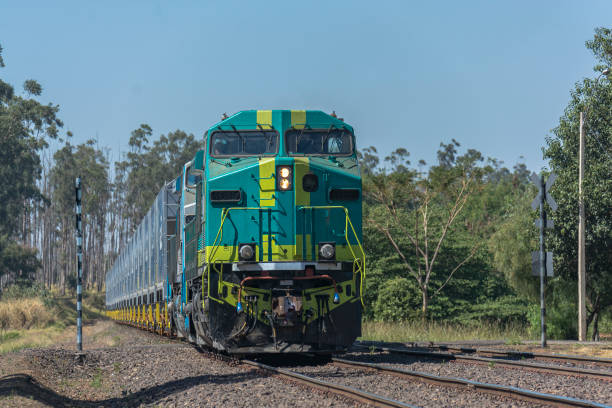 都市の古い鉄道駅渡し貨物列車 - non urban scene railroad track station day ストックフォトと画像