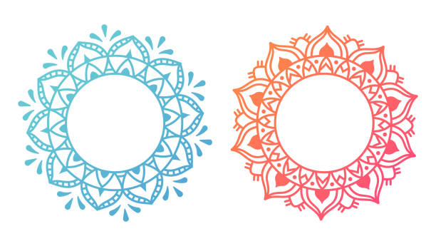 Mandala Pattern Designs Mandala pattern designs with space for copy. culture of india stock illustrations