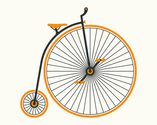 High Wheel Bicycle High wheel penny farthing bicycle. penny farthing bicycle stock illustrations