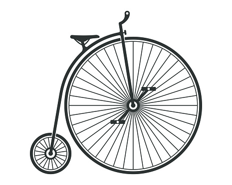 High wheel penny farthing bicycle.