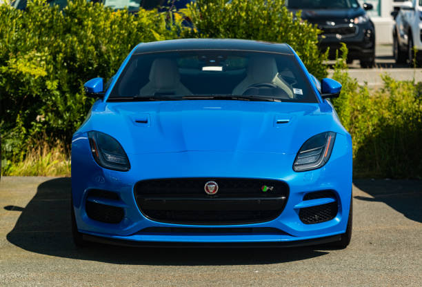 Halifax, Canada - July 29, 2018 - Jaguar F-Type sports car at a dealership on Kempt road in Halifax's North End.