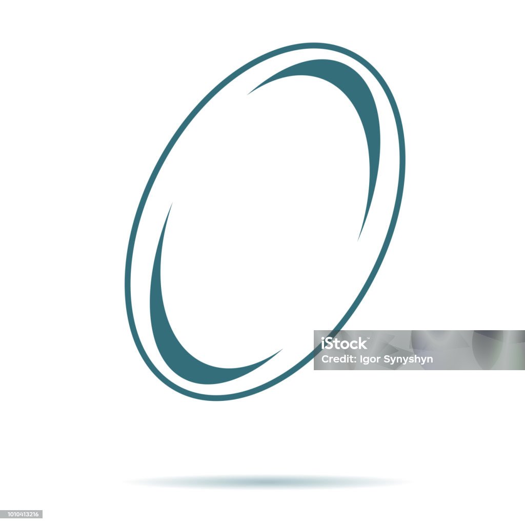 Icône bleue de Rugby isolé sur fond. Symbole de vecteur de tendance Simple boule. Illustration de Logo ovale - clipart vectoriel de Ballon de rugby libre de droits