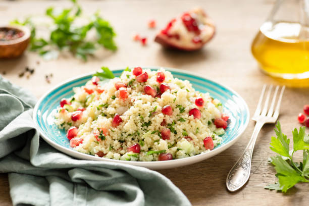 istock Tabbouleh, Middle Eastern couscous salad with pomegranate 1010440500