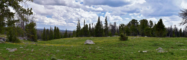 istock Wind River Range, Rocky Mountains, Wyoming, views from backpacking hiking trail to Titcomb Basin from Elkhart Park Trailhead going past Hobbs, Seneca, Island, Upper and Lower Jean Lakes as well as Photographers point. 1010442984