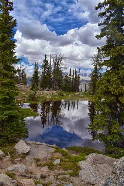 istock Wind River Range, Rocky Mountains, Wyoming, views from backpacking hiking trail to Titcomb Basin from Elkhart Park Trailhead going past Hobbs, Seneca, Island, Upper and Lower Jean Lakes as well as Photographers point. 1010443016