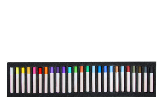 istock Bright colorful chalk for drawing lies in a black case 1010443690