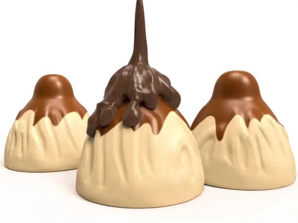 truffle chocolate splash 3d render