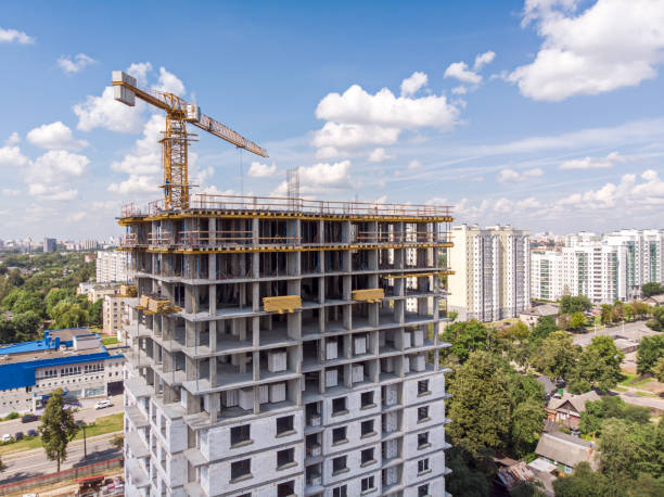 istock aerial top view of new apartment building under construction 1010464422