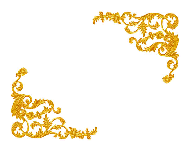 istock Ornament elements, vintage gold floral designs 1010464548