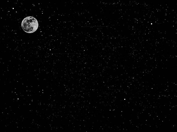 Stars, space and night sky Stipple illustration of Stars, space and night sky moon backgrounds stock illustrations