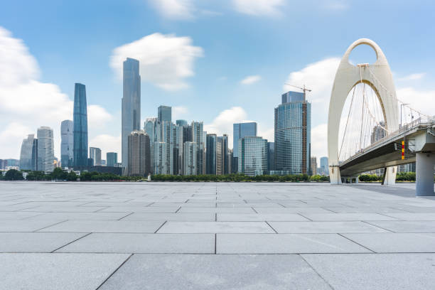 istock Guangzhou city scenery and blank brick ground 1010501360