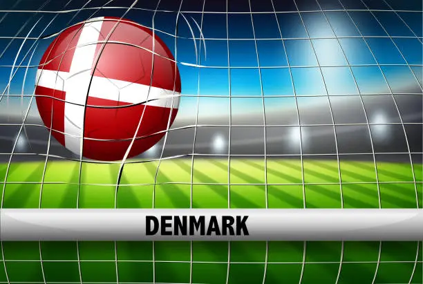 Vector illustration of Denmark football world cup
