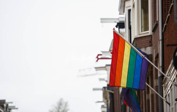 istock Rainbow Gay Flag on public bar in Netherlands 1010518128