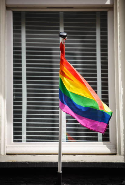 istock Rainbow Gay Flag on public bar in Netherlands 1010518242
