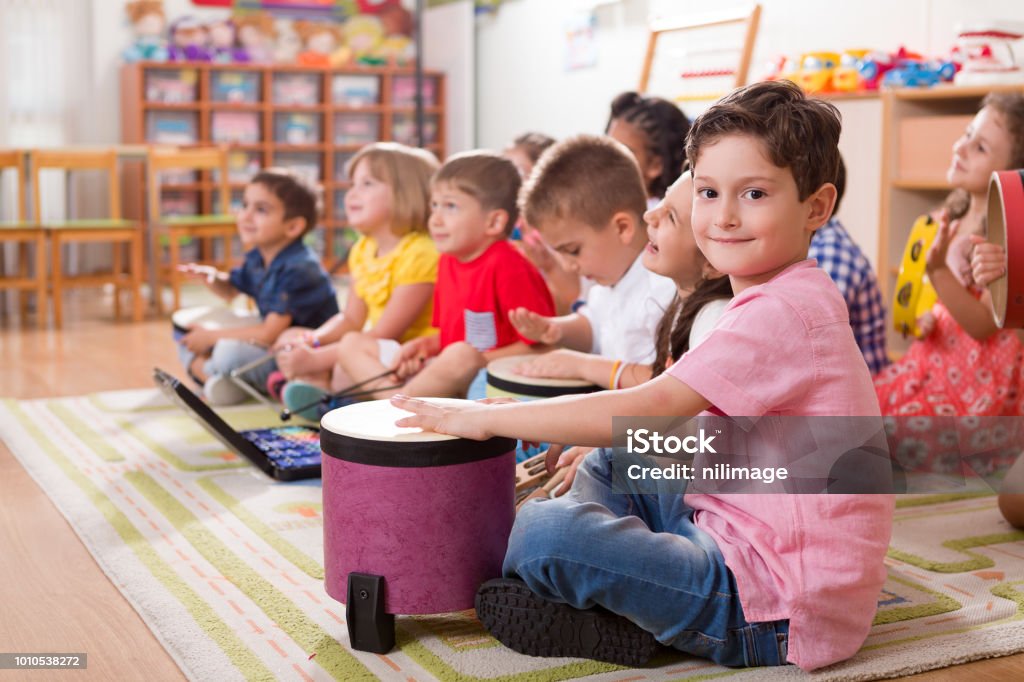 Preschool Child Preschool child in classroom. Child Stock Photo