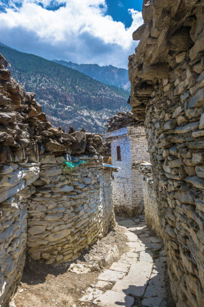 狭い村の山村、ネパール通り。 - 15821 ストックフォトと画像