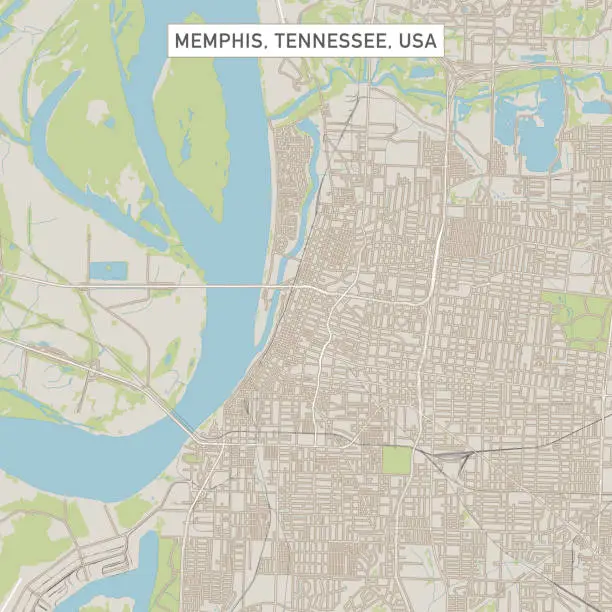 Vector illustration of Memphis Tennessee US City Street Map