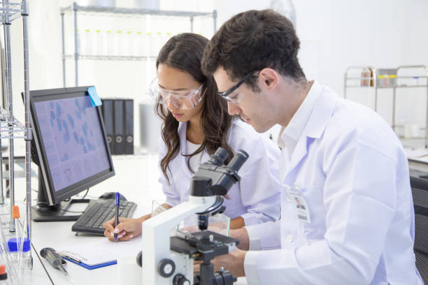 istock Scientists or chemists working in a laboratory together. 1010555724
