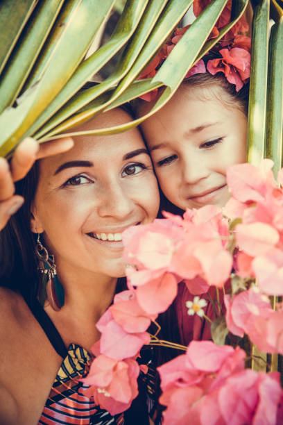 Outdoor Portrait Of Loving Mother And Daughter stock photo