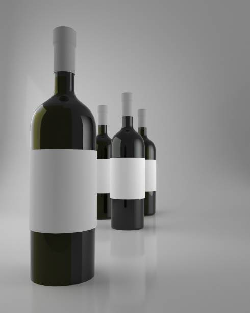 istock Illustration of red wine bottles with blank label. 1010564740
