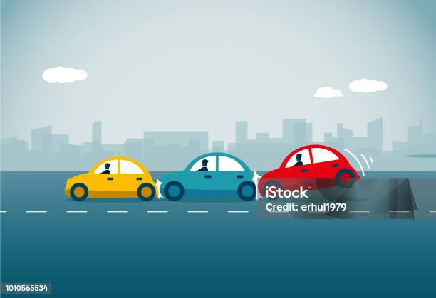 Car Accident Stock Illustration - Download Image Now - Car Accident, Car, Crash