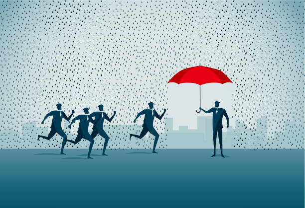 illustrazioni stock, clip art, cartoni animati e icone di tendenza di riparo - insurance rain insurance agent umbrella