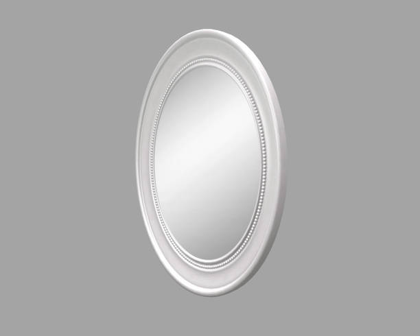 istock Large Oval White Wood Wall Mirror 1010580746