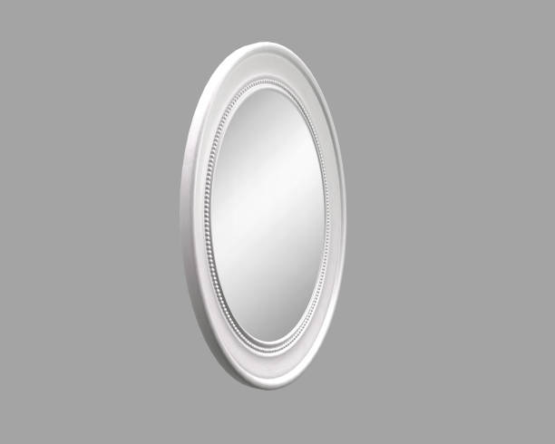 istock Large Oval White Wood Wall Mirror 1010580756