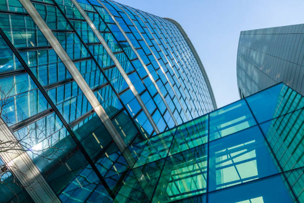 istock Modern glass office building facade in Brussels, Belgium 1010605980
