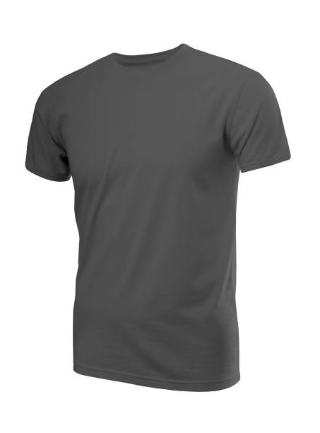 istock Dark gray man's T-shirt with short sleeves (model7) 1010614722